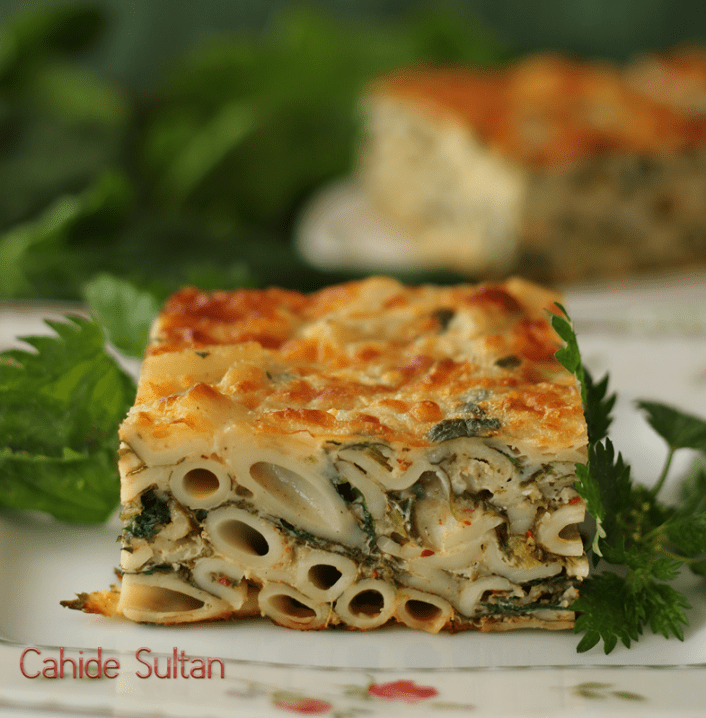 ısırganlı fırın makarna